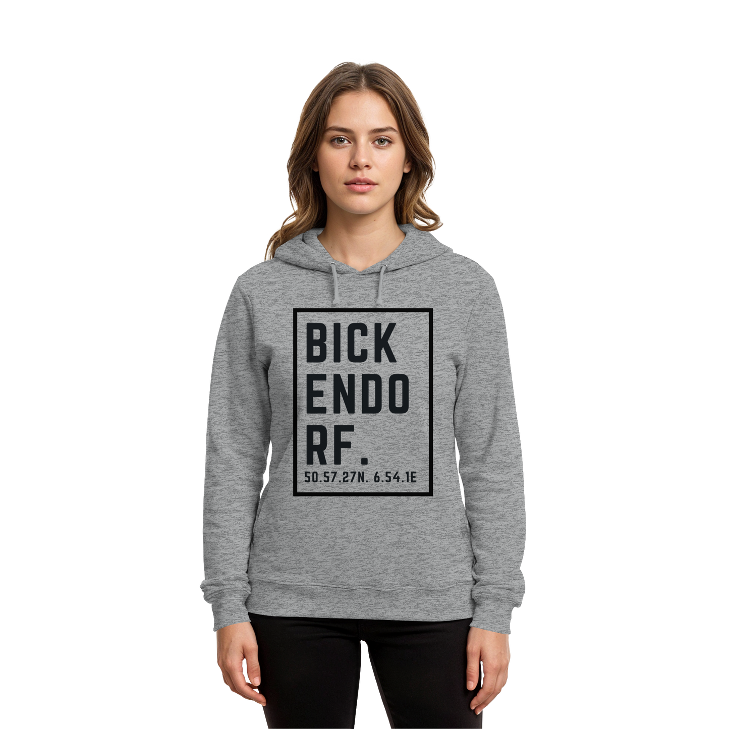 Bickendorf Koordinaten (großer Druck auf der Brust) - Organic Hoodie B&C