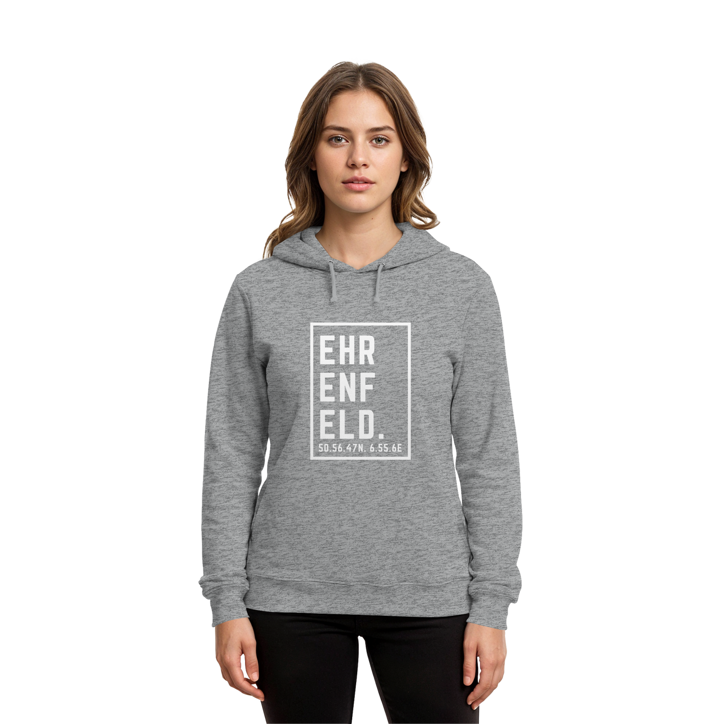 Ehrenfeld Koordinaten (großer Druck auf der Brust) - Organic Hoodie B&C