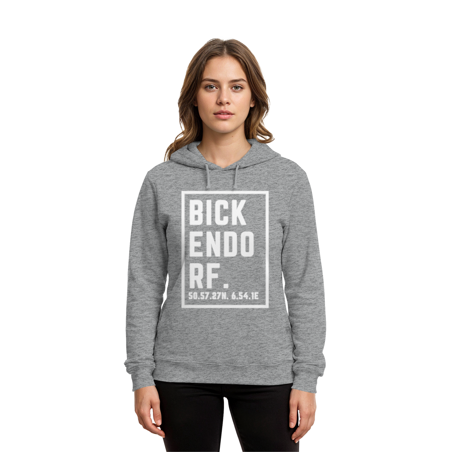Bickendorf Koordinaten (großer Druck auf der Brust) - Organic Hoodie B&C