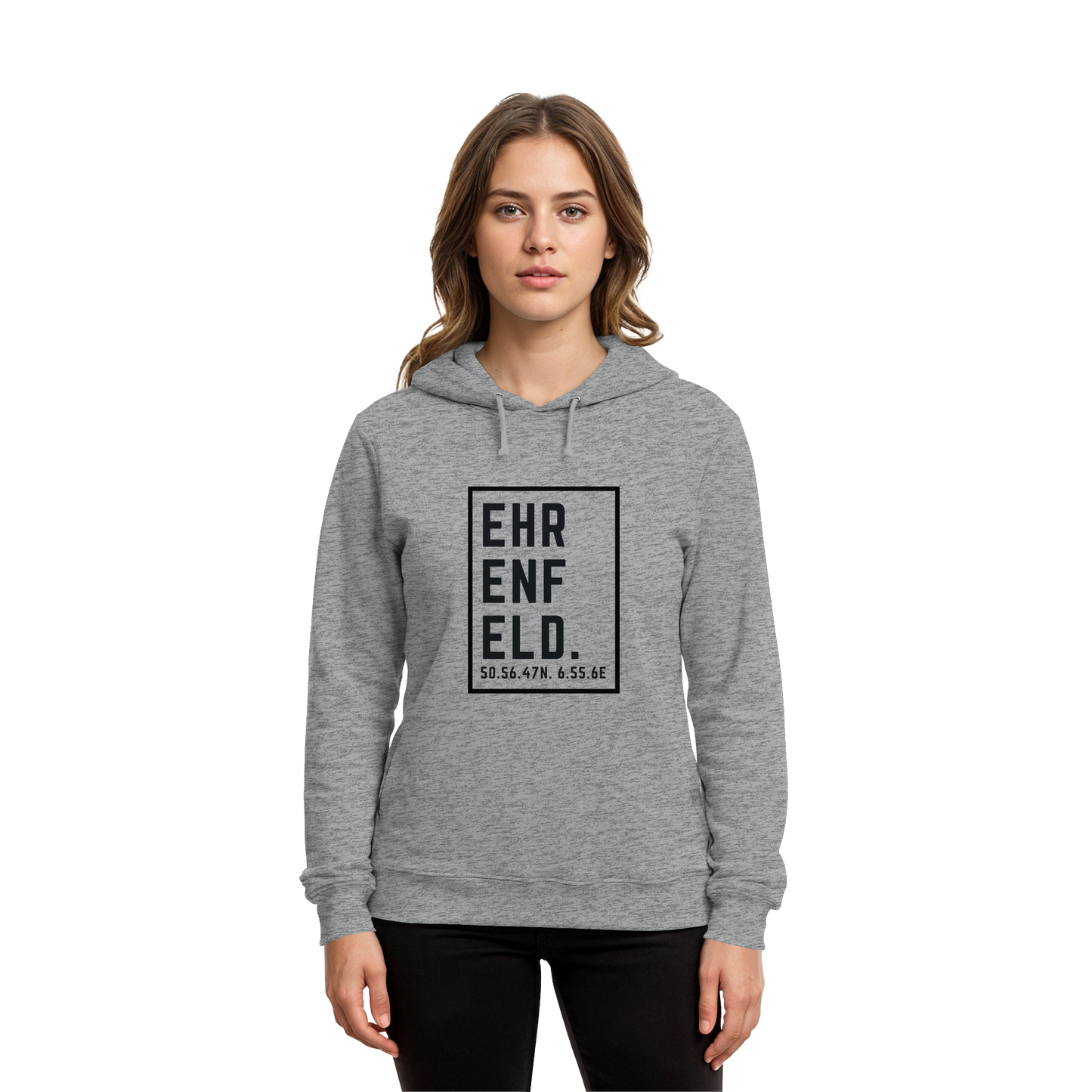 Ehrenfeld Koordinaten (großer Druck auf der Brust) - Organic Hoodie B&C