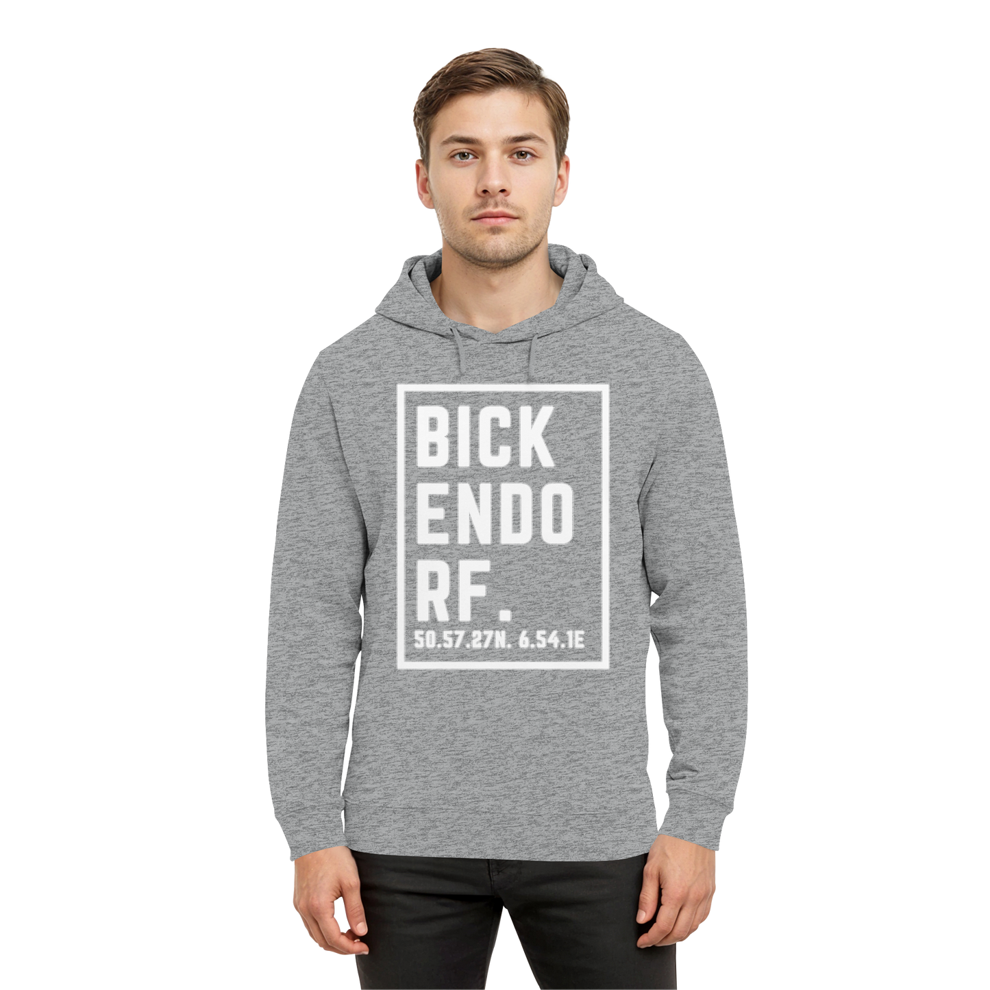 Bickendorf Koordinaten (großer Druck auf der Brust) - Organic Hoodie B&C