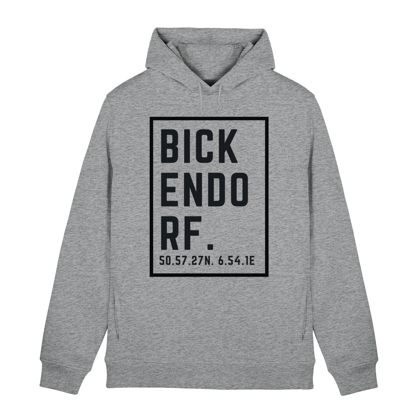 Bickendorf Koordinaten (großer Druck auf der Brust) - Organic Hoodie B&C