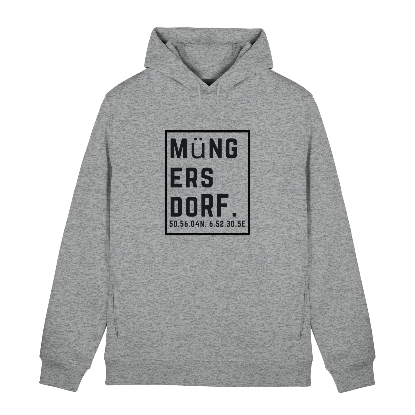 Müngersdorf Koordinaten (großer Druck auf der Brust) - Organic Hoodie B&C