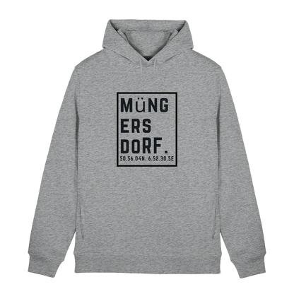 Müngersdorf Koordinaten (großer Druck auf der Brust) - Organic Hoodie B&C