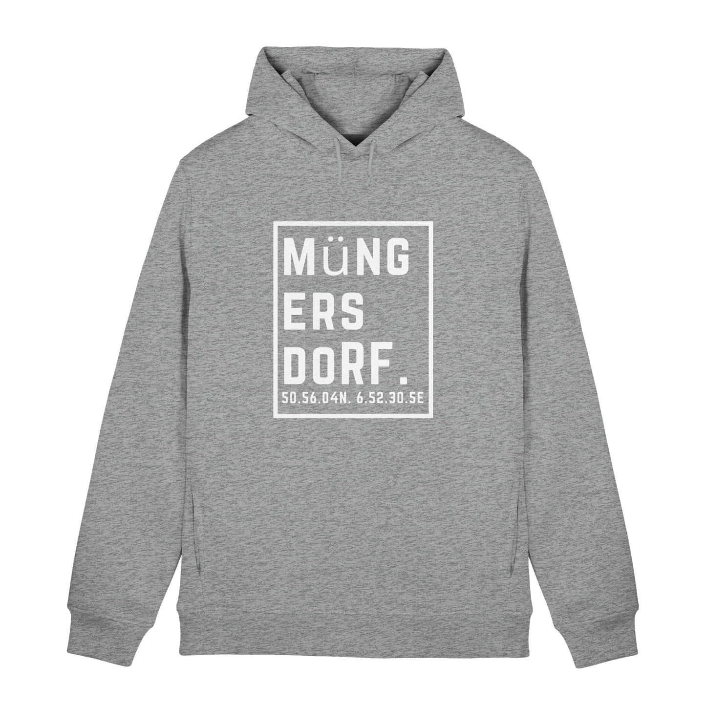 Müngersdorf Koordinaten (großer Druck auf der Brust) - Organic Hoodie B&C