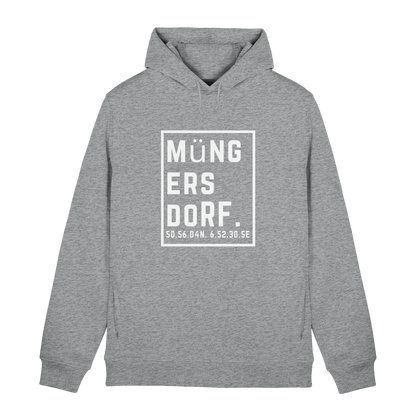 Müngersdorf Koordinaten (großer Druck auf der Brust) - Organic Hoodie B&C