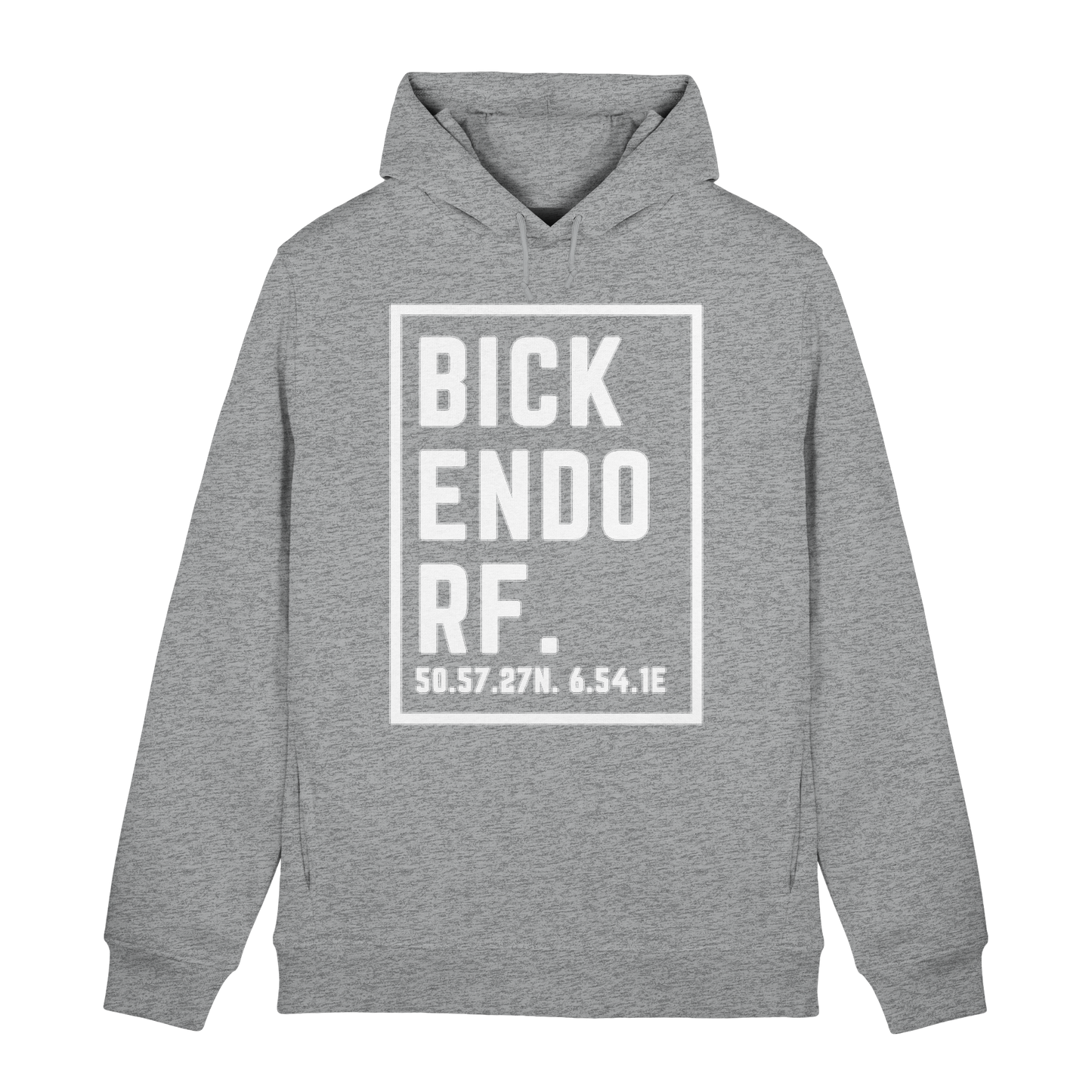 Bickendorf Koordinaten (großer Druck auf der Brust) - Organic Hoodie B&C