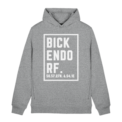 Bickendorf Koordinaten (großer Druck auf der Brust) - Organic Hoodie B&C