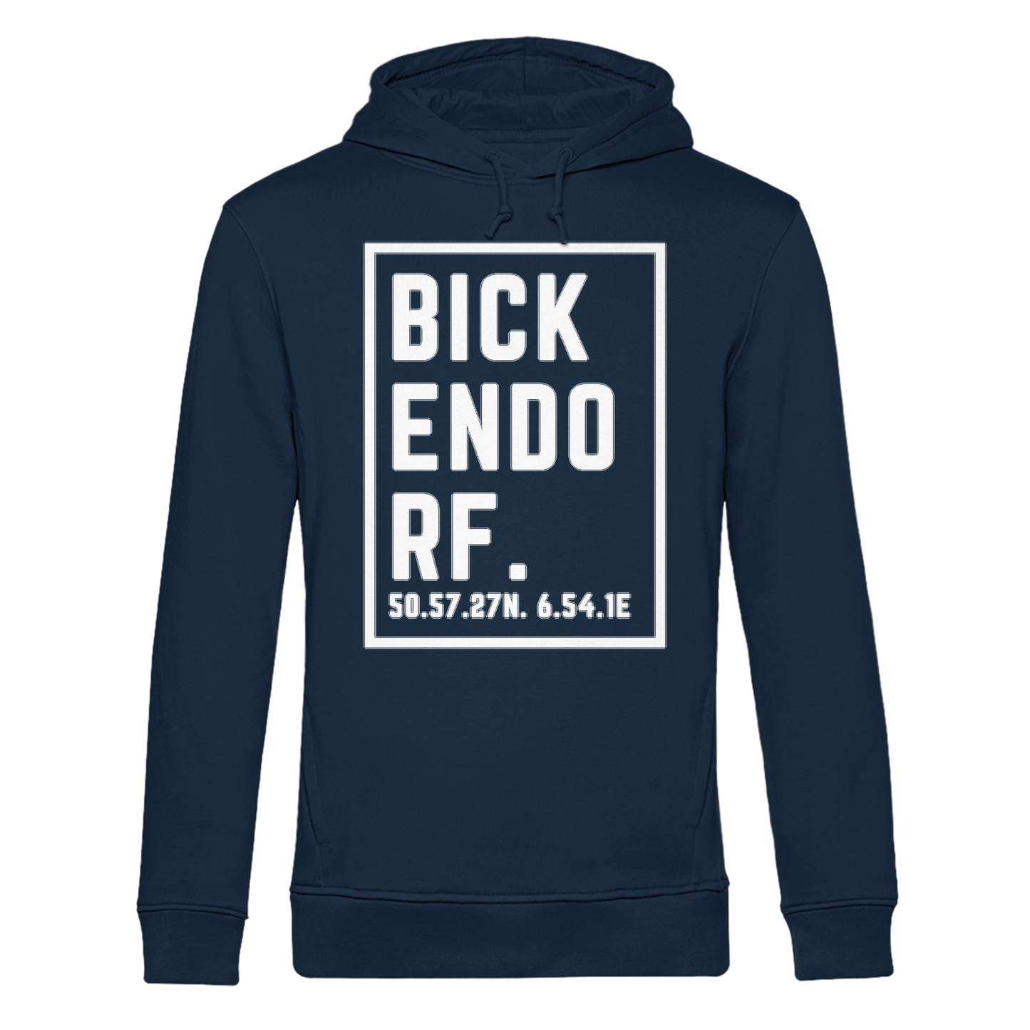 Bickendorf Koordinaten (großer Druck auf der Brust) - Organic Hoodie B&C