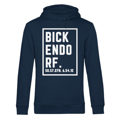 Bickendorf Koordinaten (großer Druck auf der Brust) - Organic Hoodie B&C