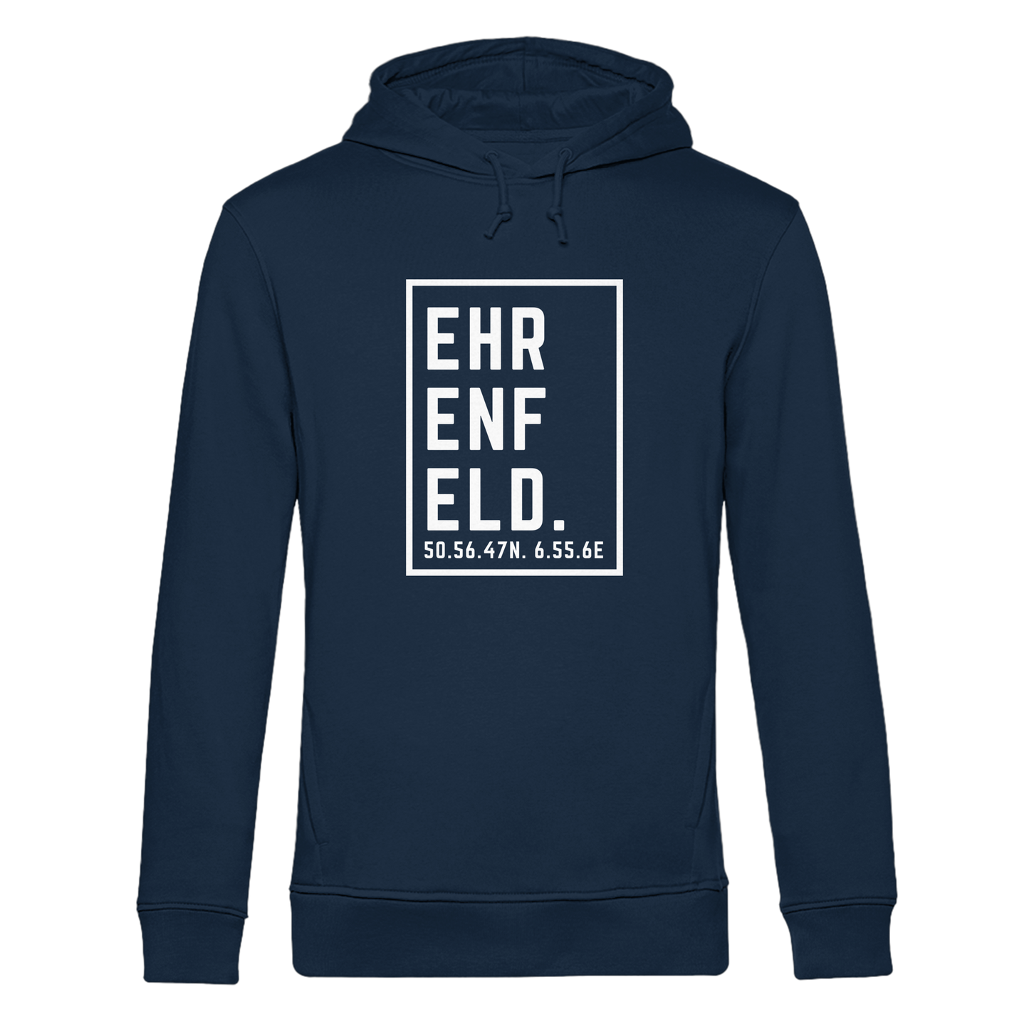 Ehrenfeld Koordinaten (großer Druck auf der Brust) - Organic Hoodie B&C