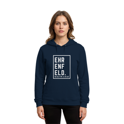 Ehrenfeld Koordinaten (großer Druck auf der Brust) - Organic Hoodie B&C