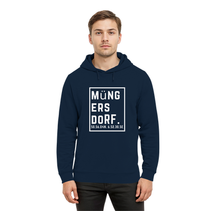 Müngersdorf Koordinaten (großer Druck auf der Brust) - Organic Hoodie B&C