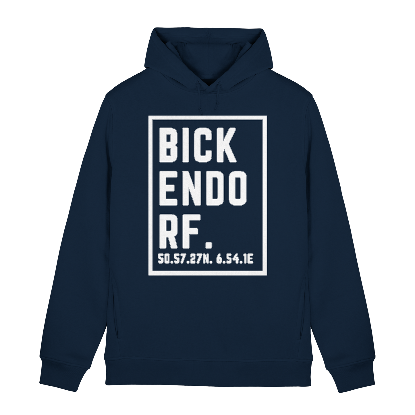 Bickendorf Koordinaten (großer Druck auf der Brust) - Organic Hoodie B&C