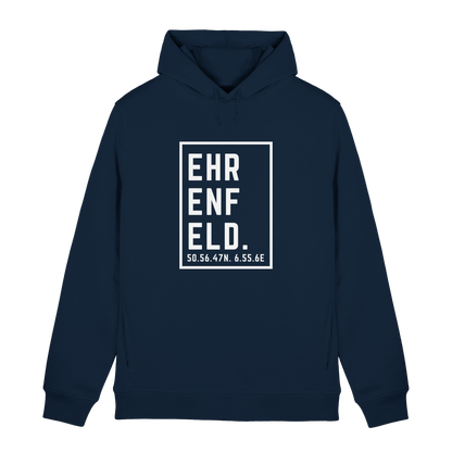 Ehrenfeld Koordinaten (großer Druck auf der Brust) - Organic Hoodie B&C