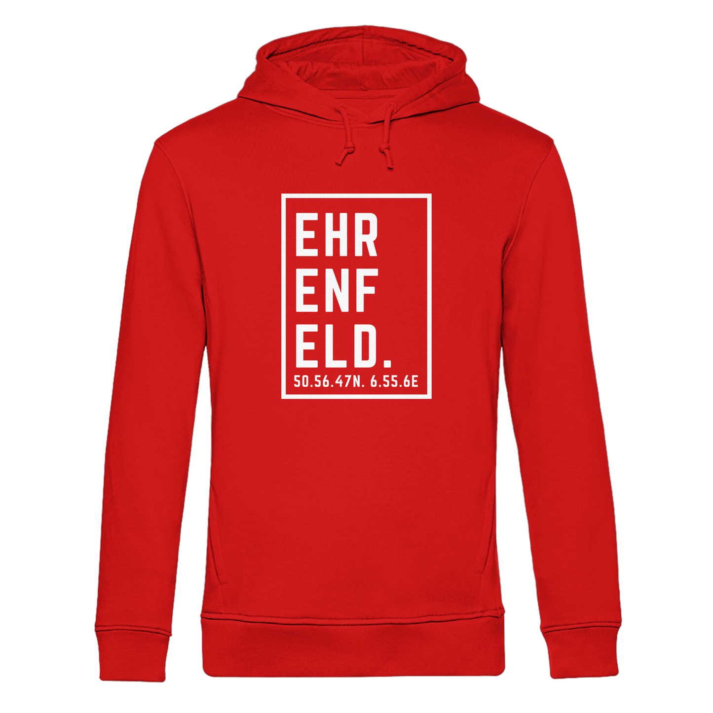 Ehrenfeld Koordinaten (großer Druck auf der Brust) - Organic Hoodie B&C