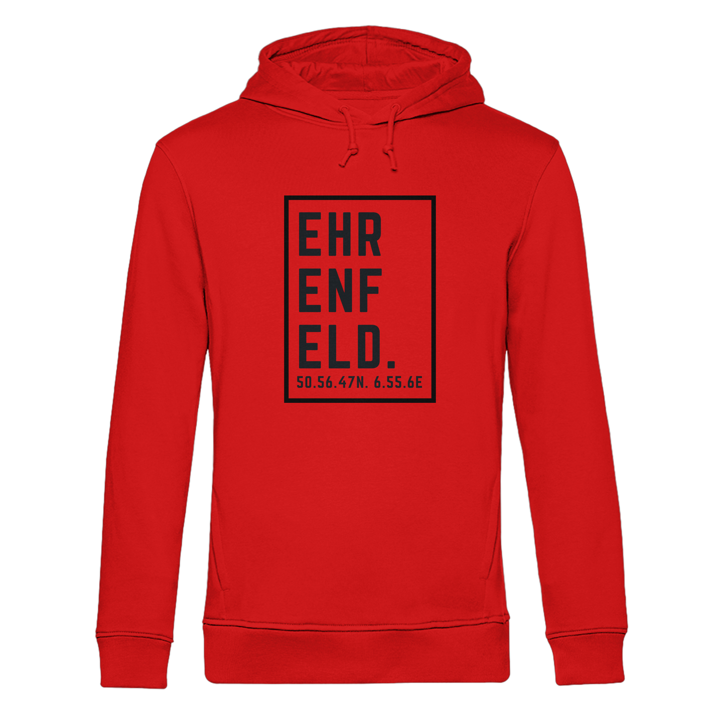 Ehrenfeld Koordinaten (großer Druck auf der Brust) - Organic Hoodie B&C