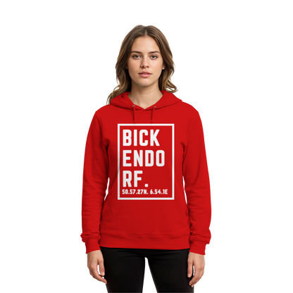 Bickendorf Koordinaten (großer Druck auf der Brust) - Organic Hoodie B&C