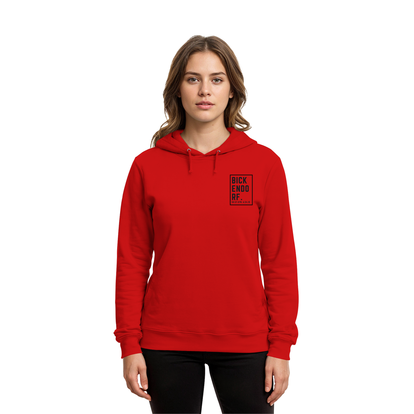 Bickendorf Koordinaten (kleiner Druck auf der Brust) - Organic Hoodie B&C