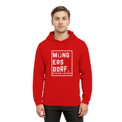 Müngersdorf Koordinaten (großer Druck auf der Brust) - Organic Hoodie B&C
