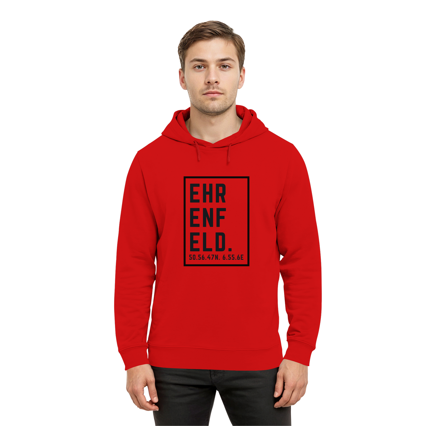 Ehrenfeld Koordinaten (großer Druck auf der Brust) - Organic Hoodie B&C