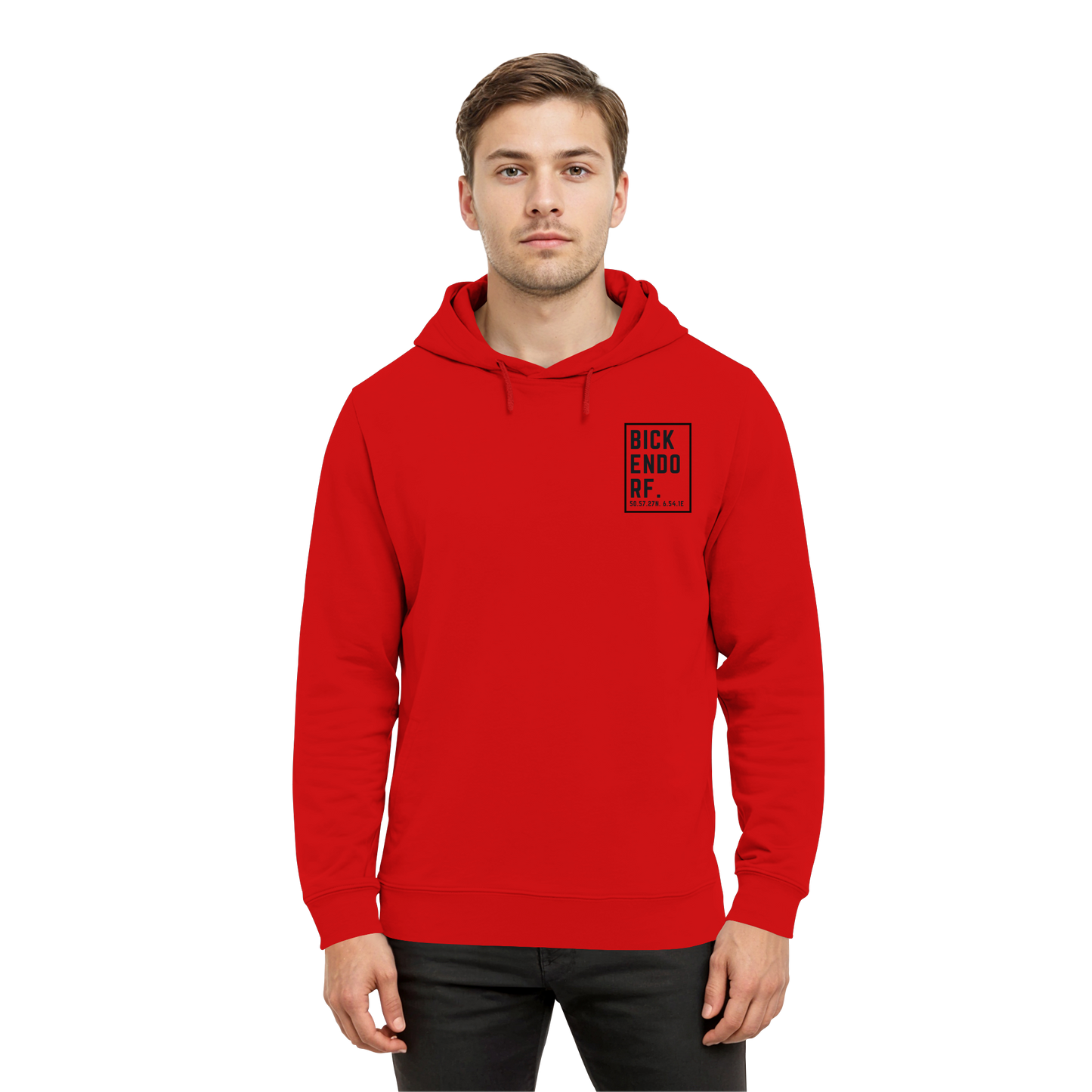 Bickendorf Koordinaten (kleiner Druck auf der Brust) - Organic Hoodie B&C