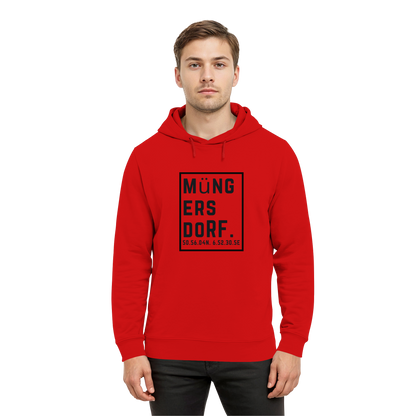 Müngersdorf Koordinaten (großer Druck auf der Brust) - Organic Hoodie B&C