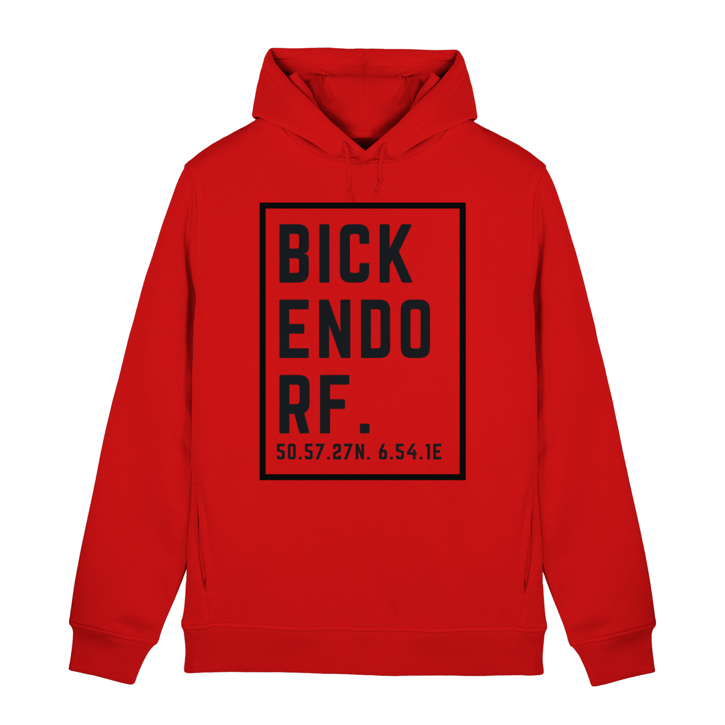 Bickendorf Koordinaten (großer Druck auf der Brust) - Organic Hoodie B&C