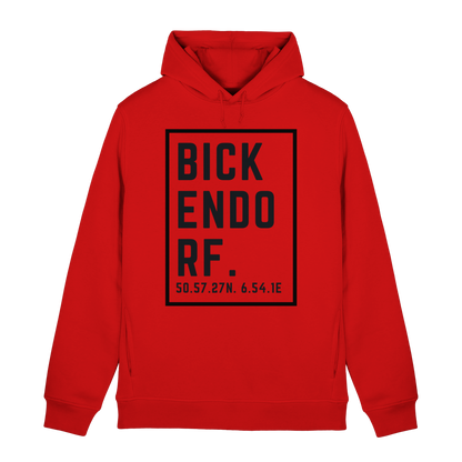 Bickendorf Koordinaten (großer Druck auf der Brust) - Organic Hoodie B&C