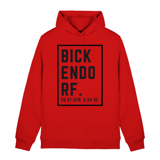 Bickendorf Koordinaten (großer Druck auf der Brust) - Organic Hoodie B&C