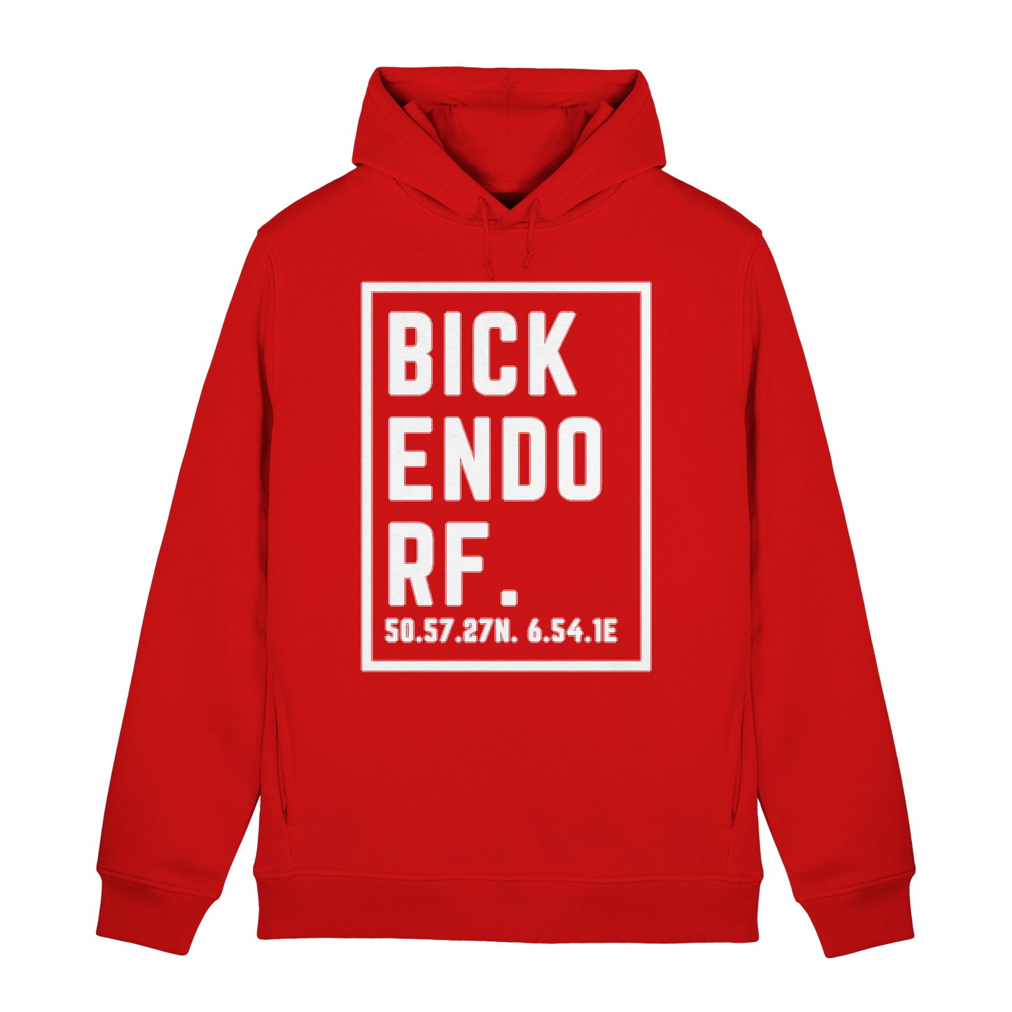 Bickendorf Koordinaten (großer Druck auf der Brust) - Organic Hoodie B&C