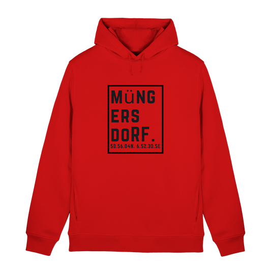 Müngersdorf Koordinaten (großer Druck auf der Brust) - Organic Hoodie B&C
