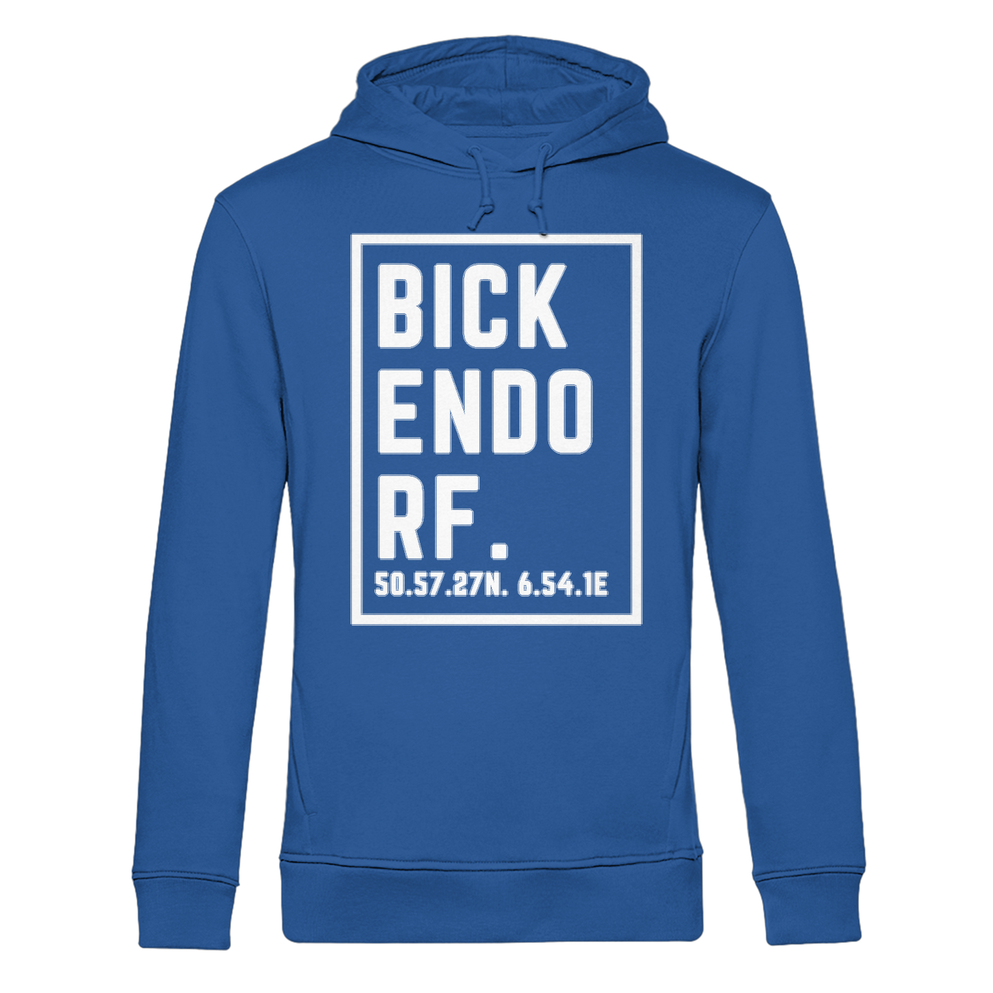Bickendorf Koordinaten (großer Druck auf der Brust) - Organic Hoodie B&C