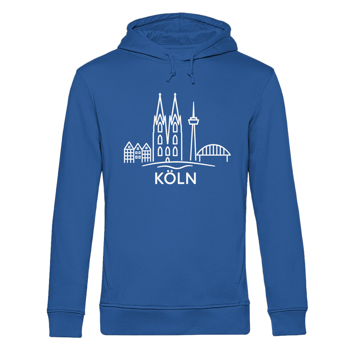 Köln Skyline (großer Druck auf der Brust) - Organic Hoodie B&C