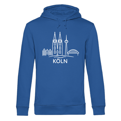 Köln Skyline (großer Druck auf der Brust) - Organic Hoodie B&C