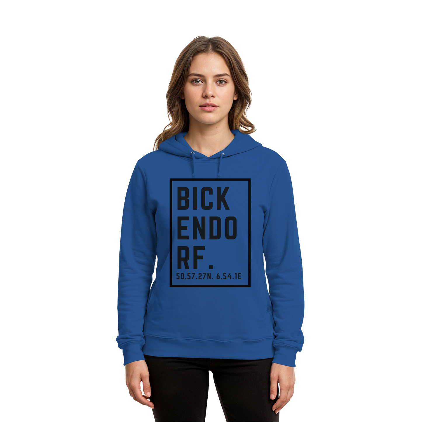 Bickendorf Koordinaten (großer Druck auf der Brust) - Organic Hoodie B&C