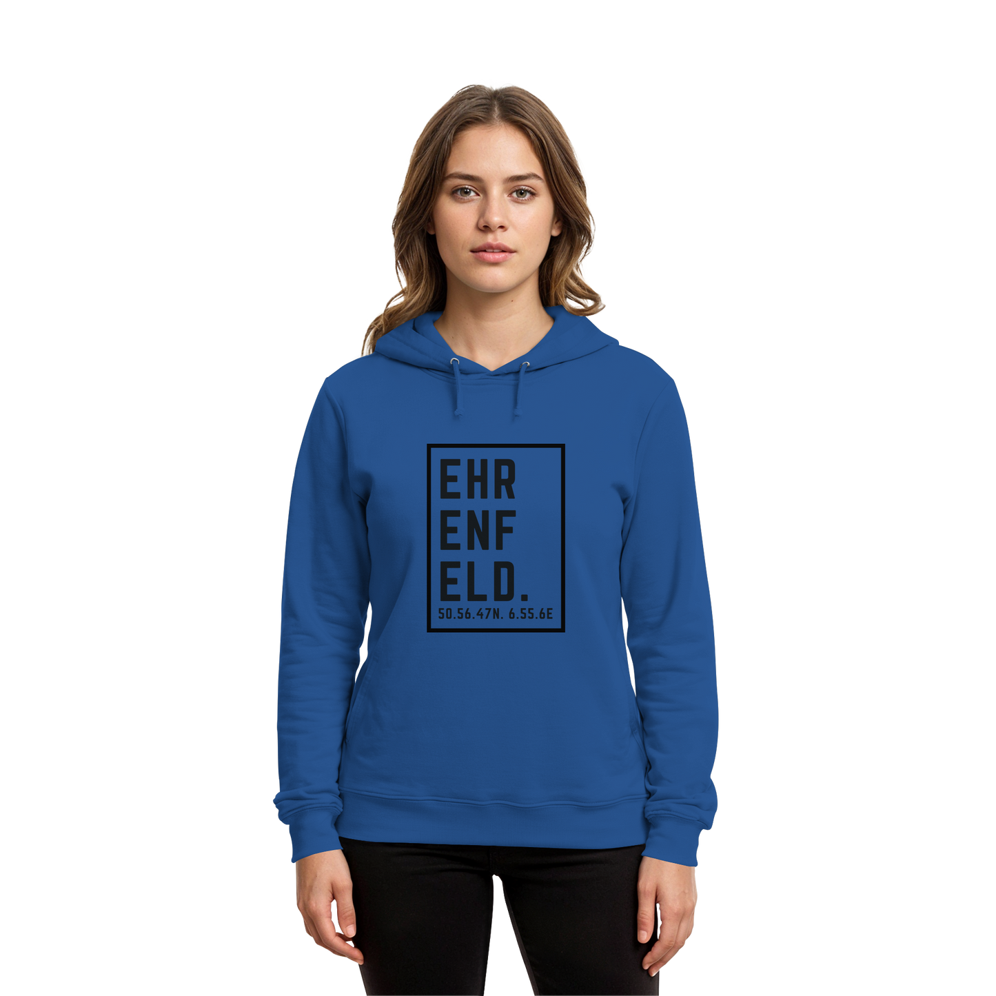 Ehrenfeld Koordinaten (großer Druck auf der Brust) - Organic Hoodie B&C