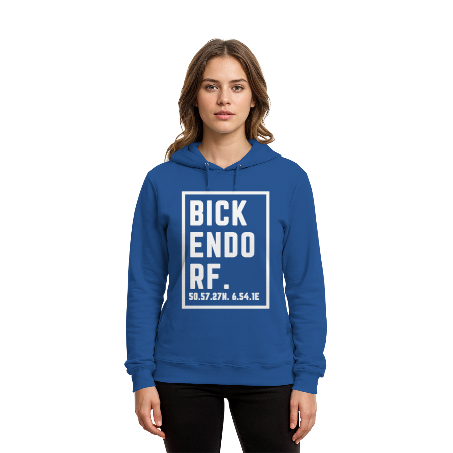 Bickendorf Koordinaten (großer Druck auf der Brust) - Organic Hoodie B&C