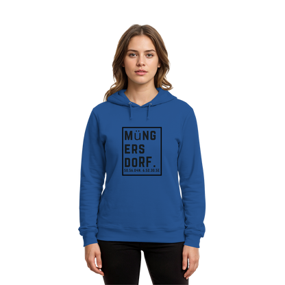 Müngersdorf Koordinaten (großer Druck auf der Brust) - Organic Hoodie B&C