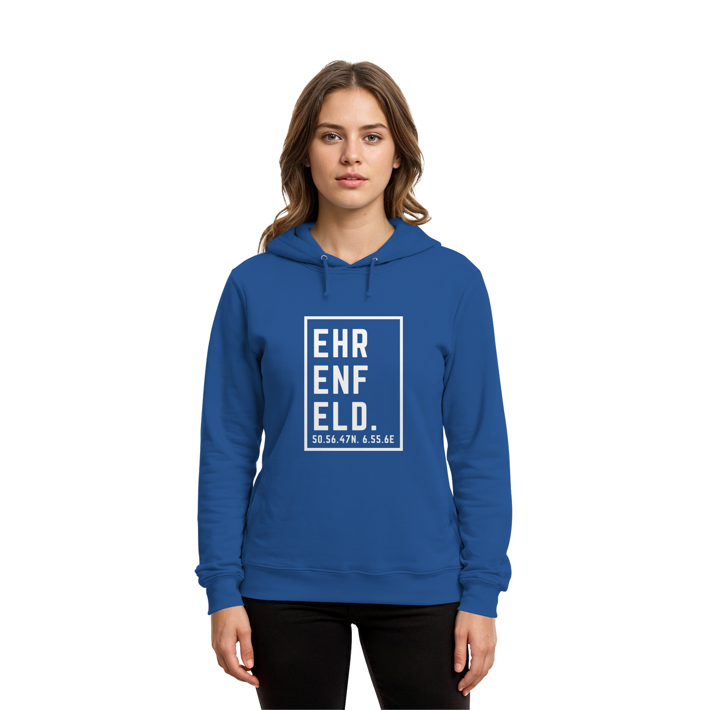 Ehrenfeld Koordinaten (großer Druck auf der Brust) - Organic Hoodie B&C