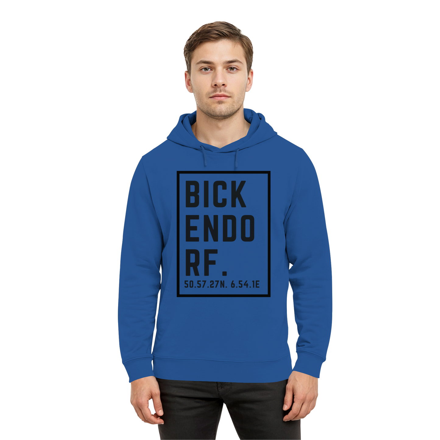 Bickendorf Koordinaten (großer Druck auf der Brust) - Organic Hoodie B&C