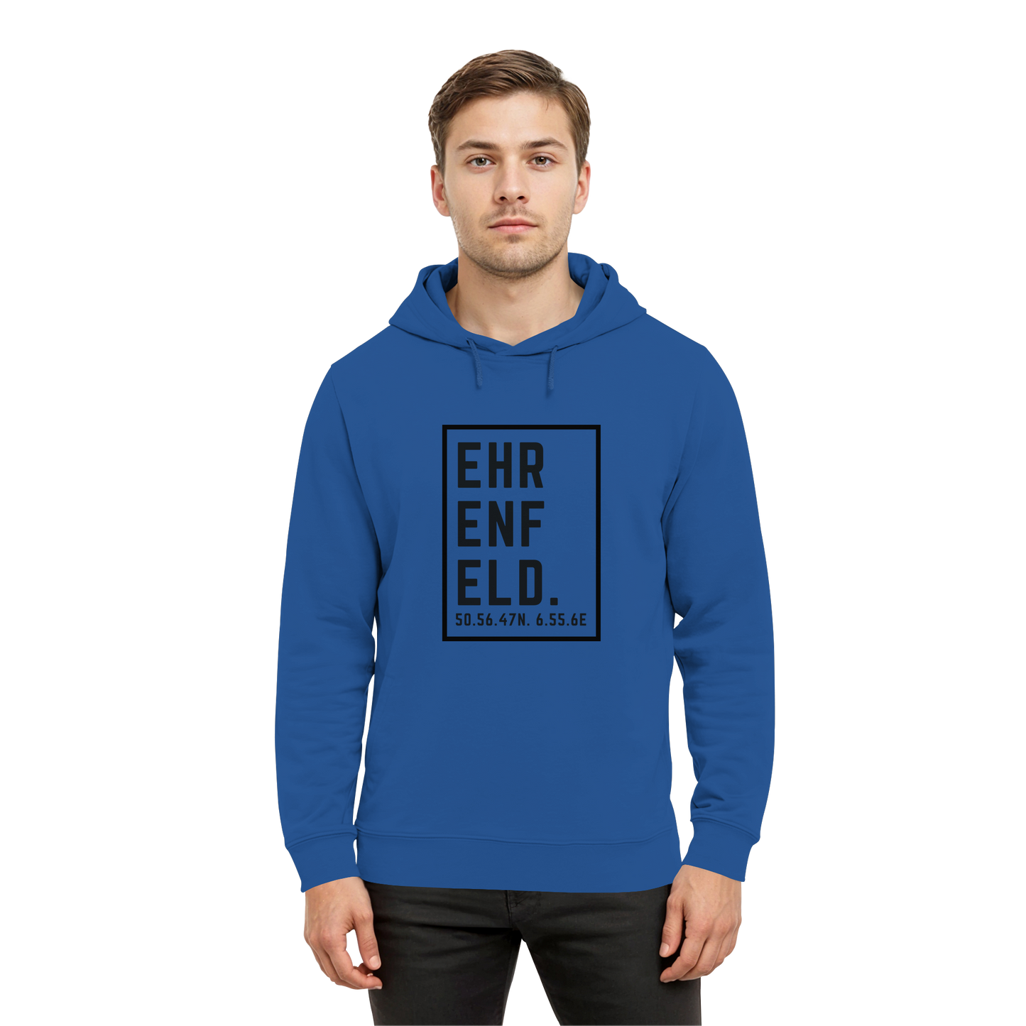 Ehrenfeld Koordinaten (großer Druck auf der Brust) - Organic Hoodie B&C
