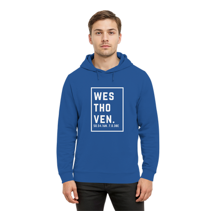 Westhoven Koordinaten (großer Druck auf der Brust) - Organic Hoodie B&C