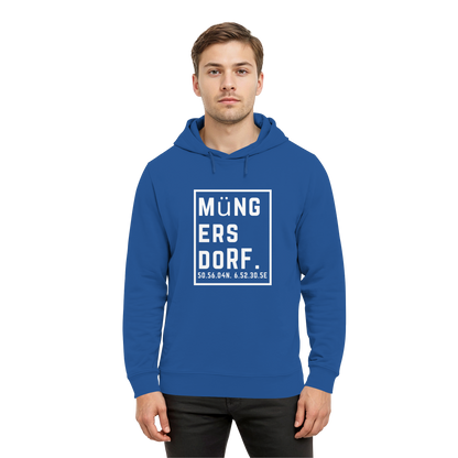 Müngersdorf Koordinaten (großer Druck auf der Brust) - Organic Hoodie B&C