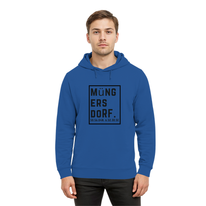 Müngersdorf Koordinaten (großer Druck auf der Brust) - Organic Hoodie B&C