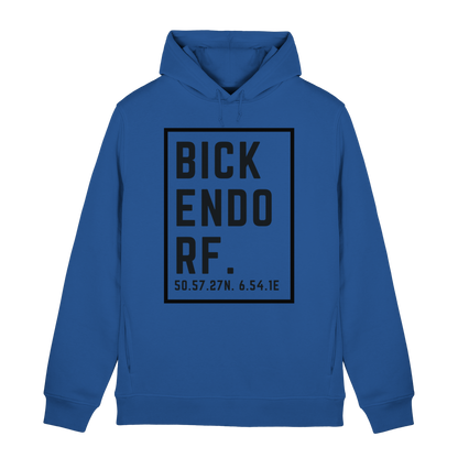 Bickendorf Koordinaten (großer Druck auf der Brust) - Organic Hoodie B&C