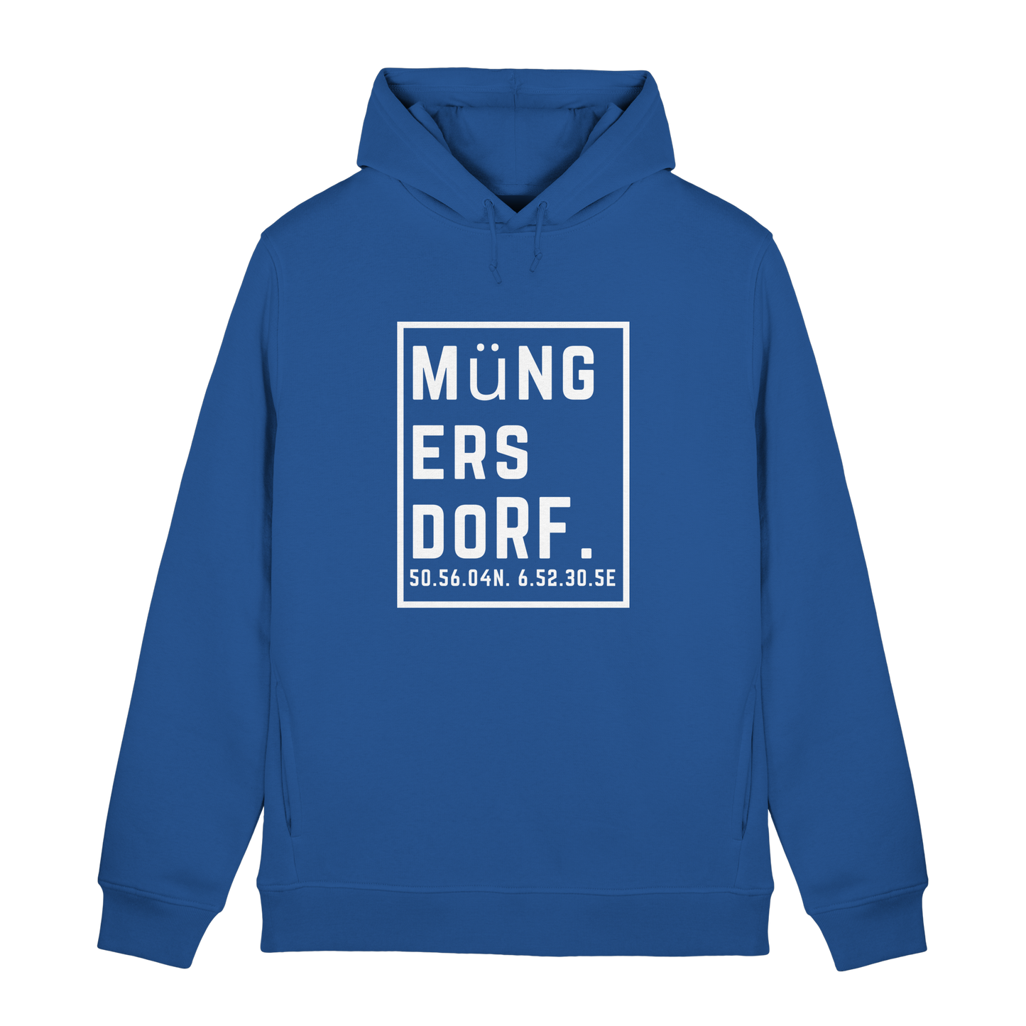 Müngersdorf Koordinaten (großer Druck auf der Brust) - Organic Hoodie B&C