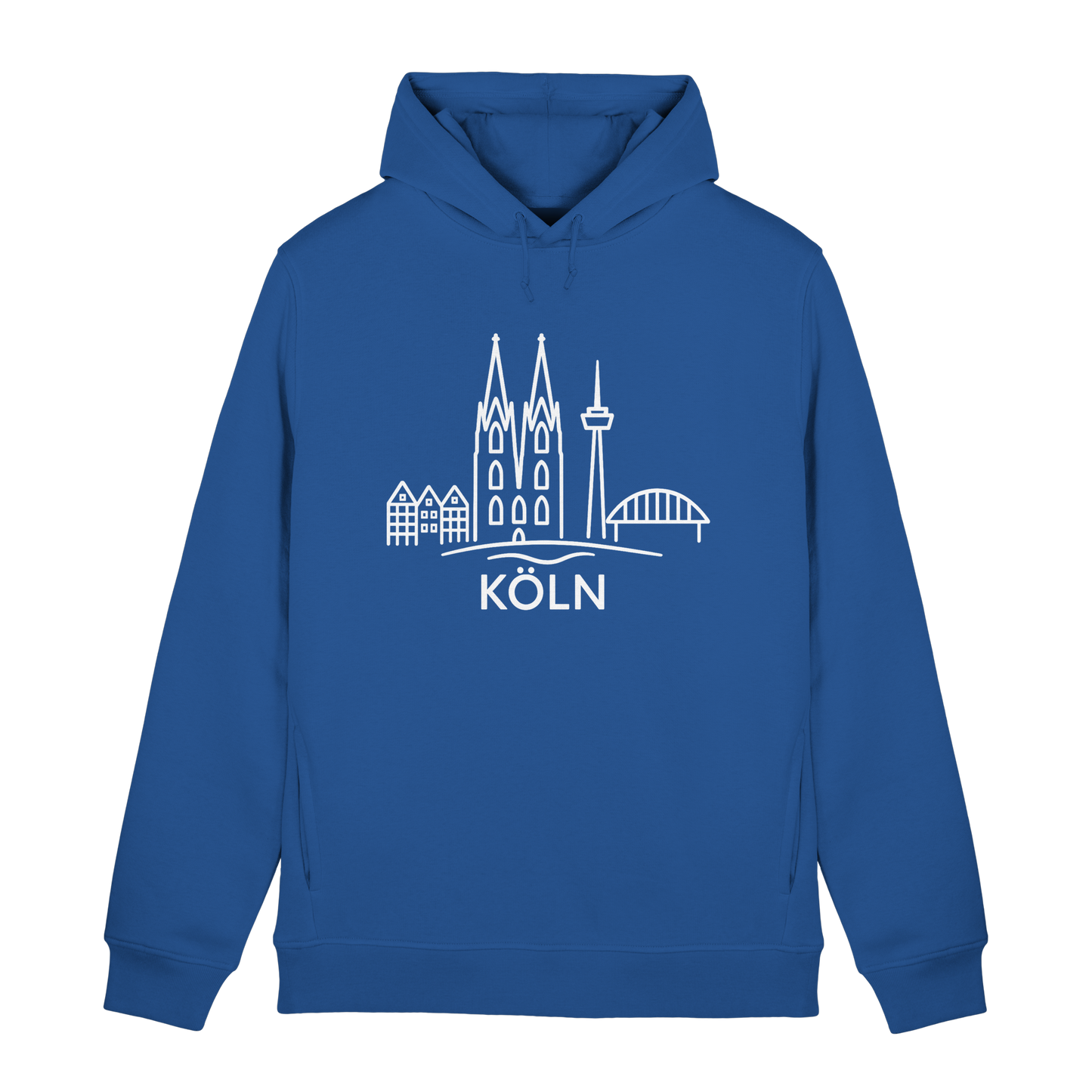 Köln Skyline (großer Druck auf der Brust) - Organic Hoodie B&C
