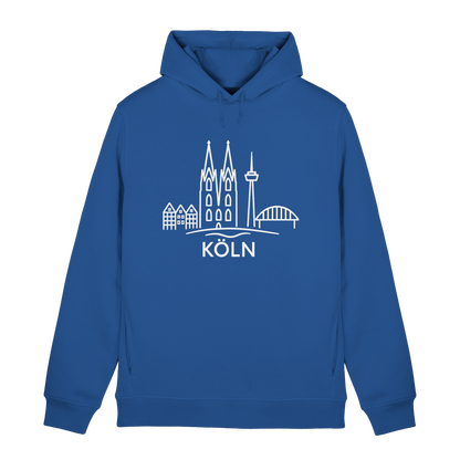 Köln Skyline (großer Druck auf der Brust) - Organic Hoodie B&C