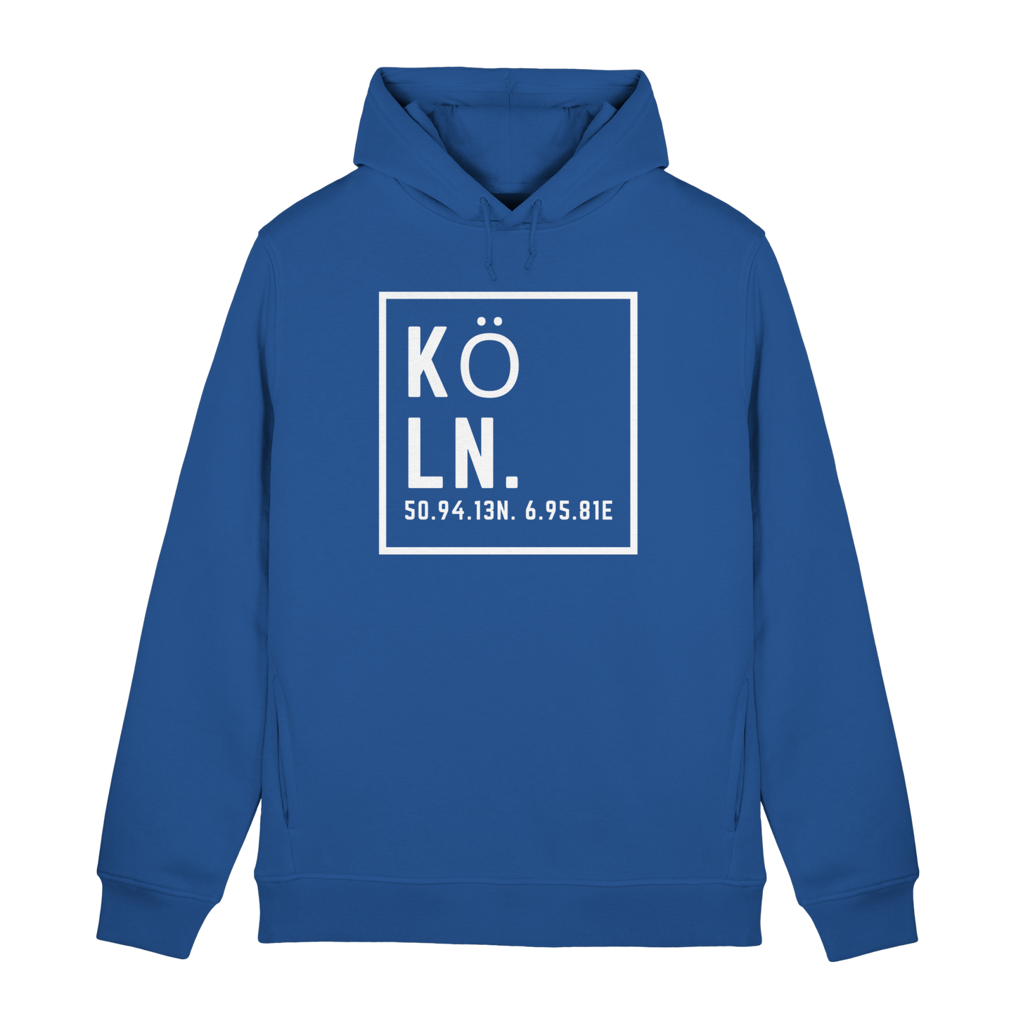 Köln Koordinaten (großer Druck auf der Brust) - Organic Hoodie B&C